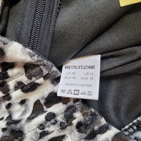 PRETTY LITTLE THING Leopard Faux leather strapless Body Suit | New ! - Picture 9 of 10